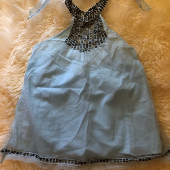 Light blue halter top with beaded detailing - Picture 3 of 4
